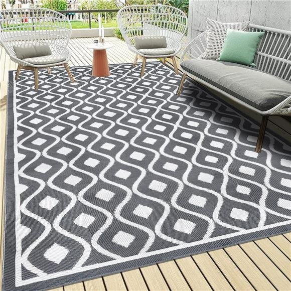 Outdoor Rug  6'x9' Outdoor Plastic Straw Rug Waterproof Camping Rug Reversible - Picture 1 of 7